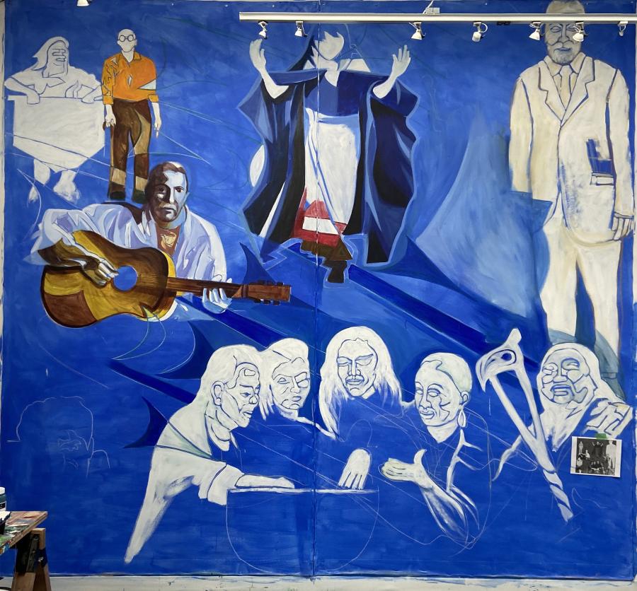 The Gathering Suite of Murals - process shot